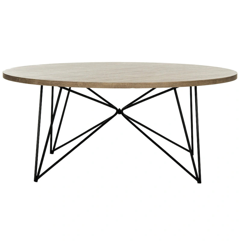 Konferenční stolek Mid-Century Modern světle šedý/černý – 34Š x 34H x 14V