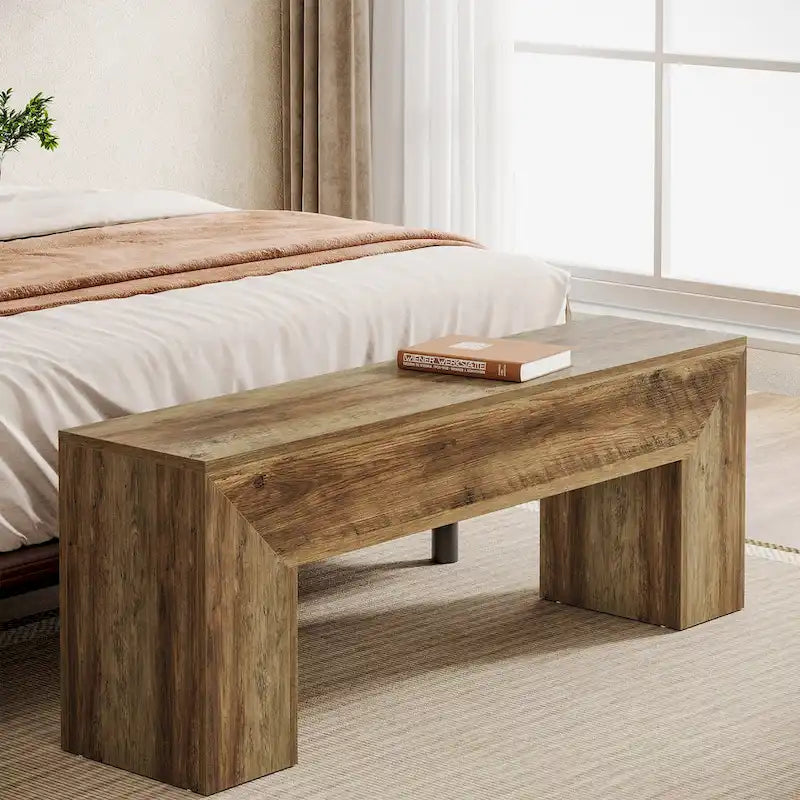 Dřevěná botníková lavice do předsíně 120 cm – 30D x 120Š x 45V