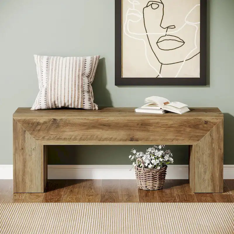 Dřevěná botníková lavice do předsíně 120 cm – 30D x 120Š x 45V