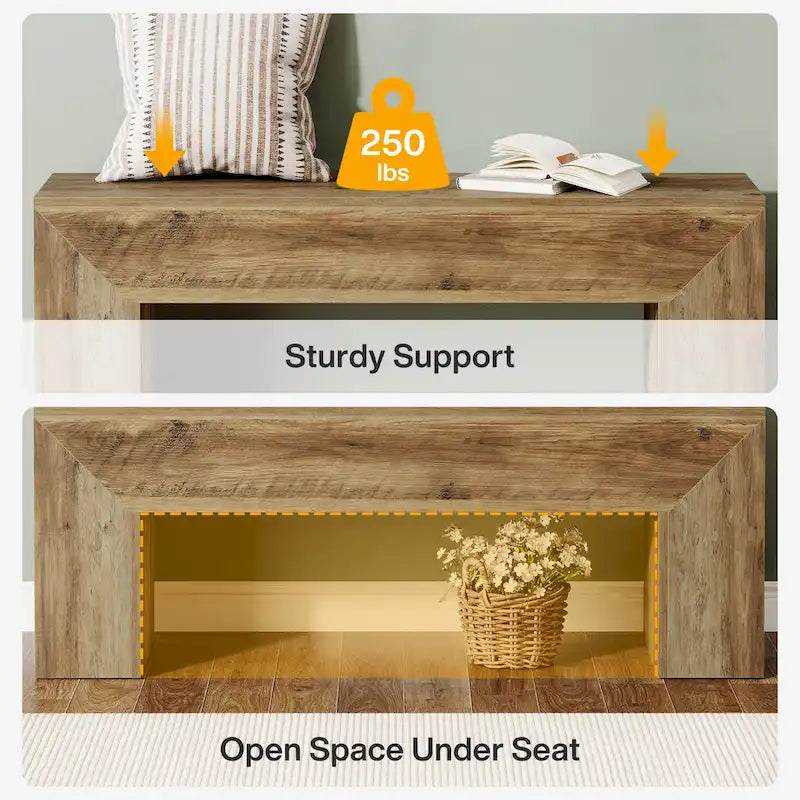 Dřevěná botníková lavice do předsíně 120 cm – 30D x 120Š x 45V
