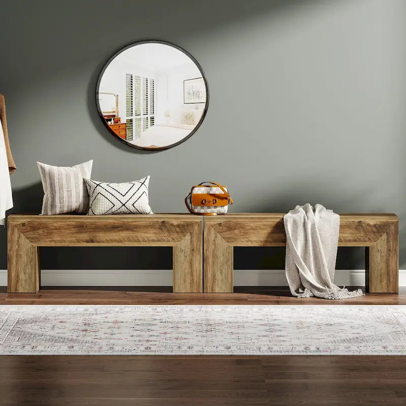 Dřevěná botníková lavice do předsíně 120 cm – 30D x 120Š x 45V