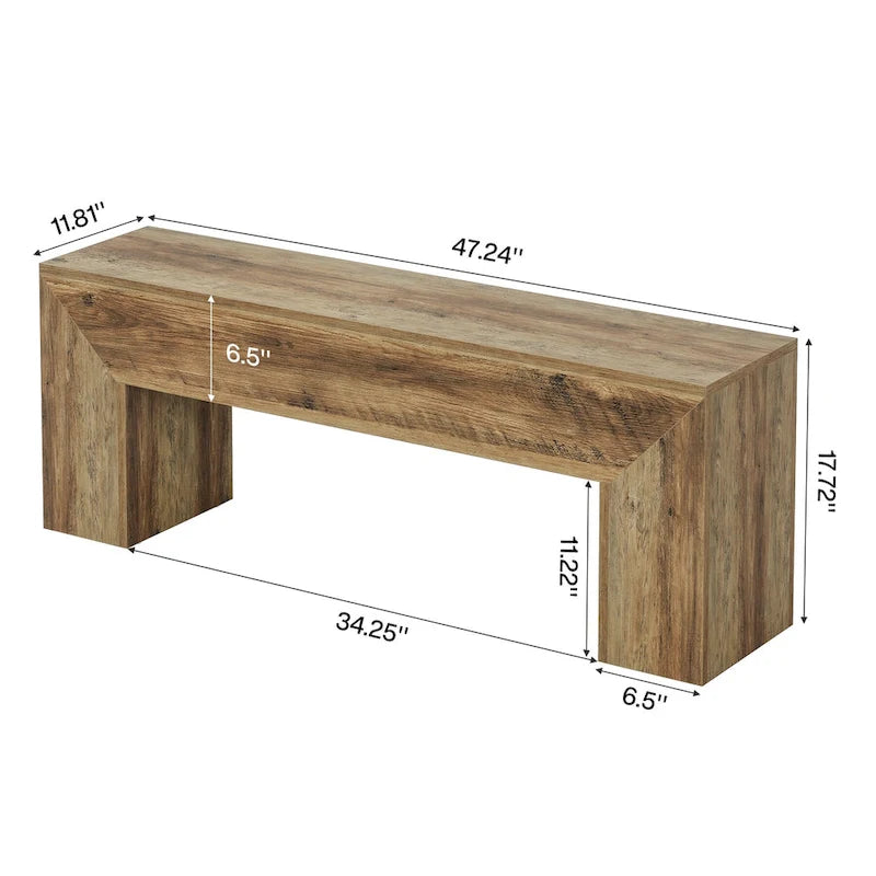 Dřevěná botníková lavice do předsíně 120 cm – 30D x 120Š x 45V