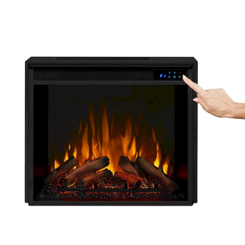 70" TV stolek s elektrickým krbem, bílý