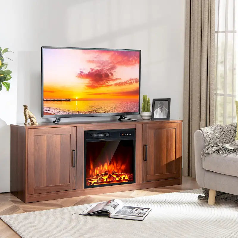 58" TV stolek s elektrickým krbem 18"
