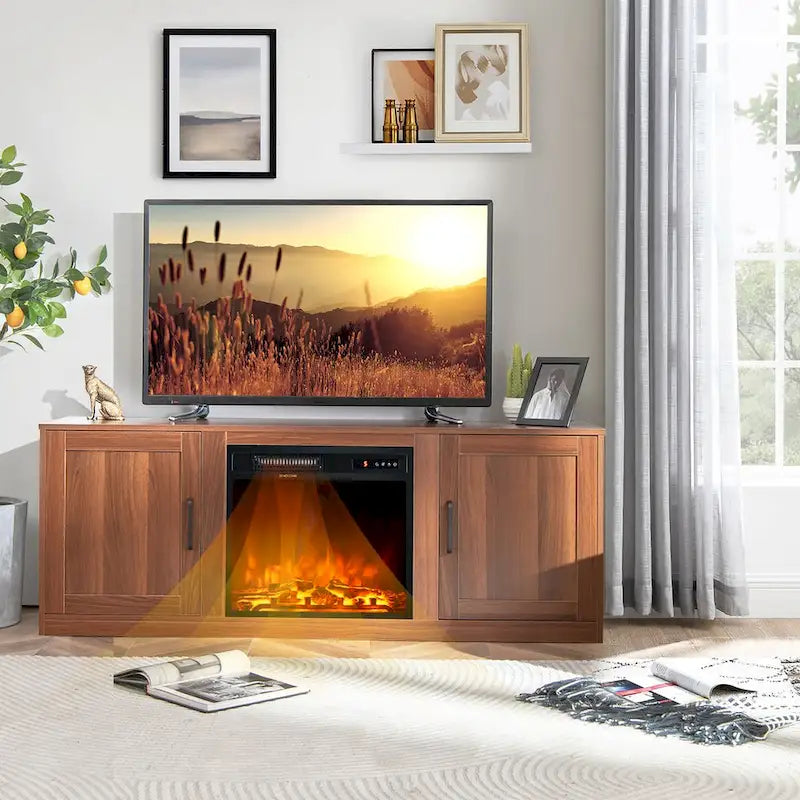 58" TV stolek s elektrickým krbem 18"