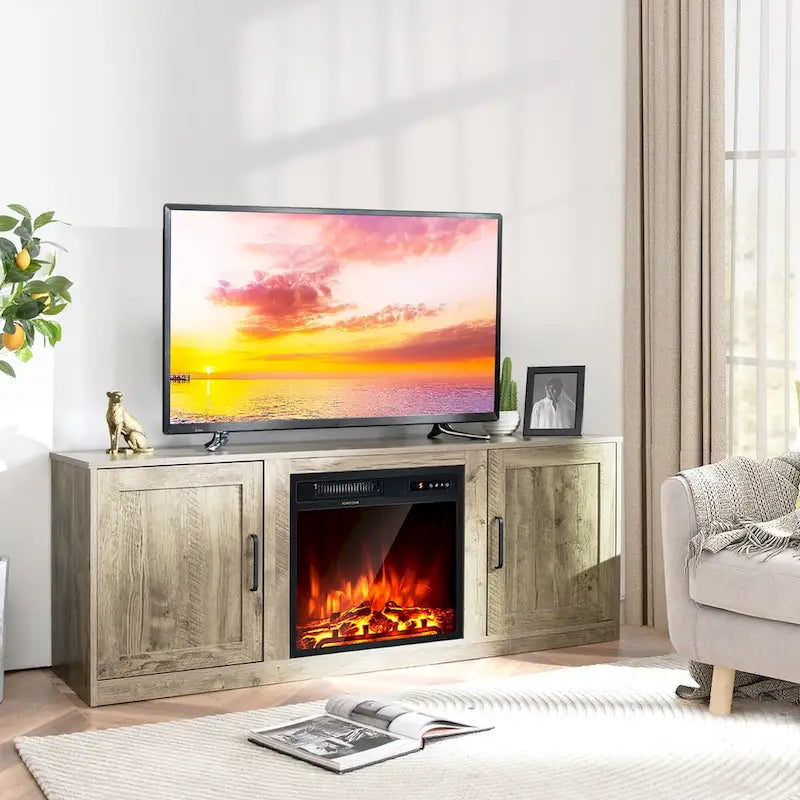 58" TV stolek s elektrickým krbem 18"