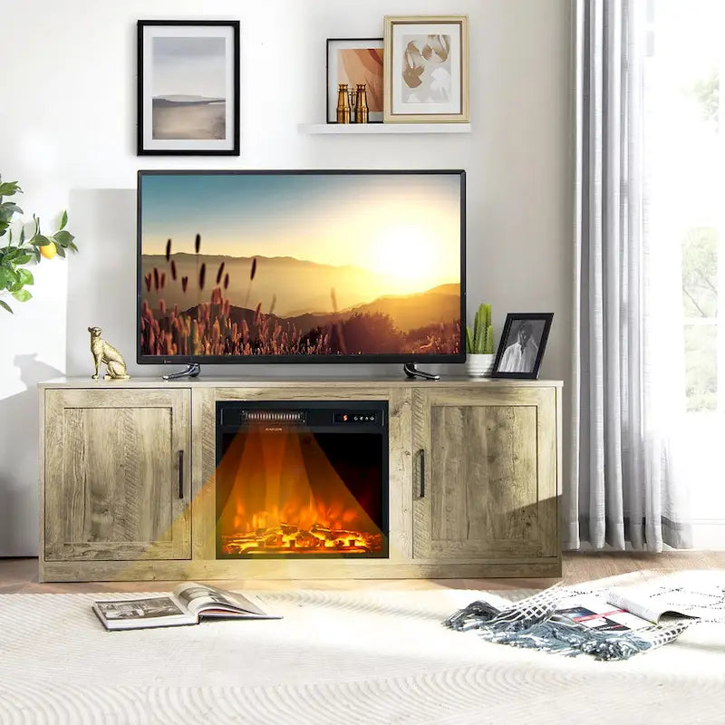 58" TV stolek s elektrickým krbem 18"
