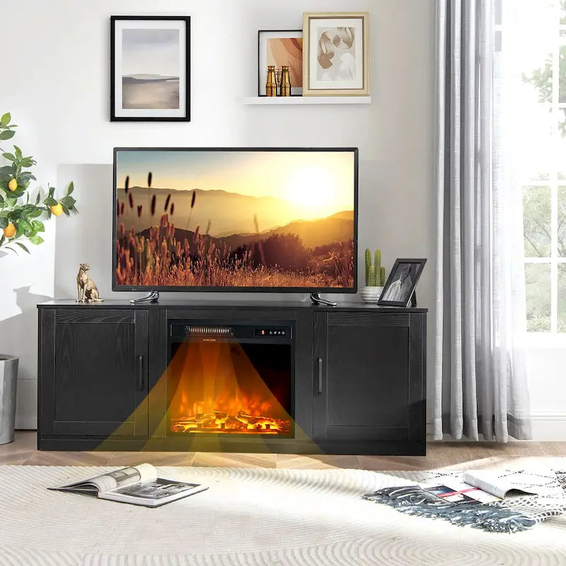 58" TV stolek s elektrickým krbem 18"
