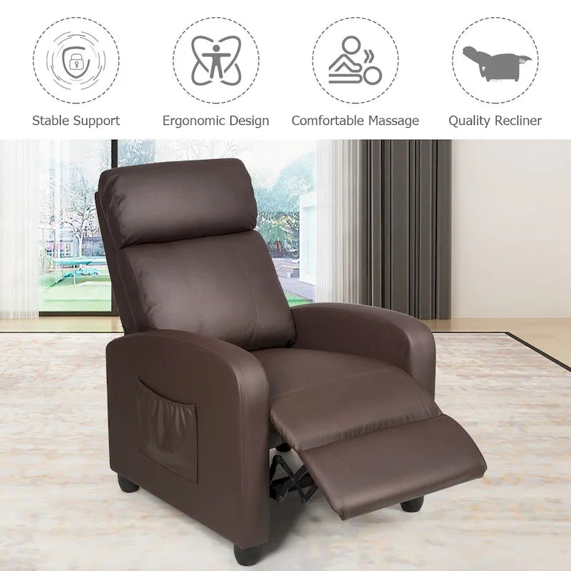 Masážní křeslo, ergonomické nastavitelné samostatné křeslo s polstrováním