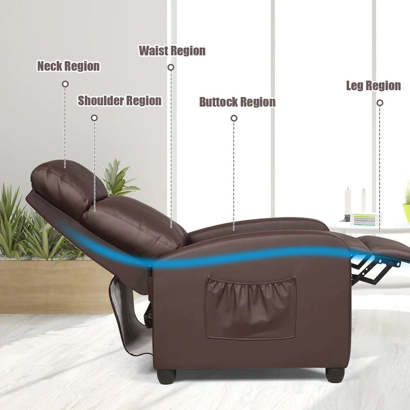 Masážní křeslo, ergonomické nastavitelné samostatné křeslo s polstrováním