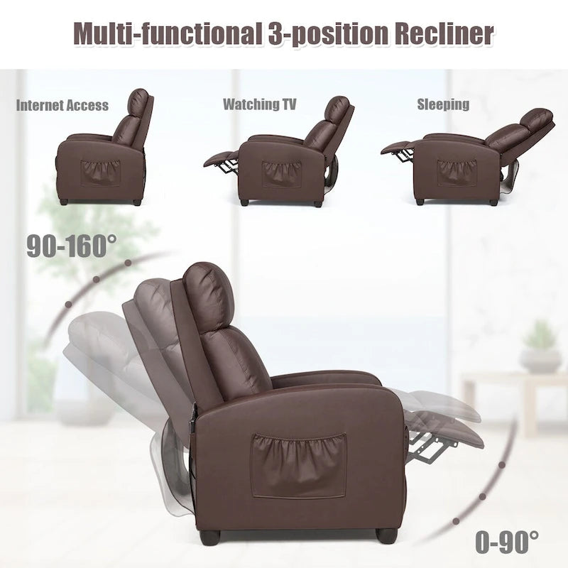 Masážní křeslo, ergonomické nastavitelné samostatné křeslo s polstrováním