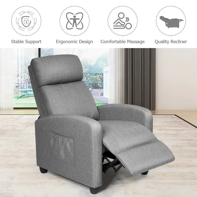 Masážní křeslo, ergonomické nastavitelné samostatné křeslo s polstrováním