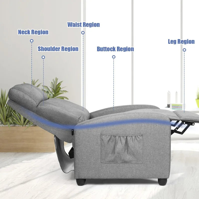 Masážní křeslo, ergonomické nastavitelné samostatné křeslo s polstrováním