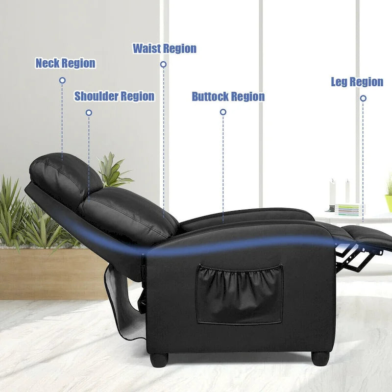 Masážní křeslo, ergonomické nastavitelné samostatné křeslo s polstrováním
