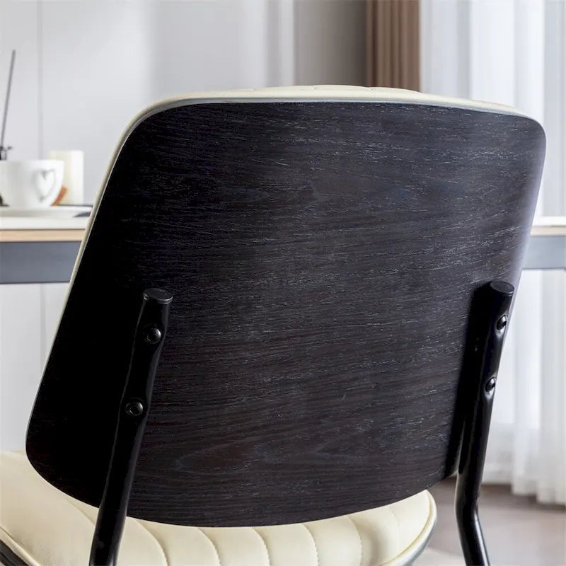 Jídelní židle, sada 2 kusů, moderní retro židle z umělé kůže z poloviny století