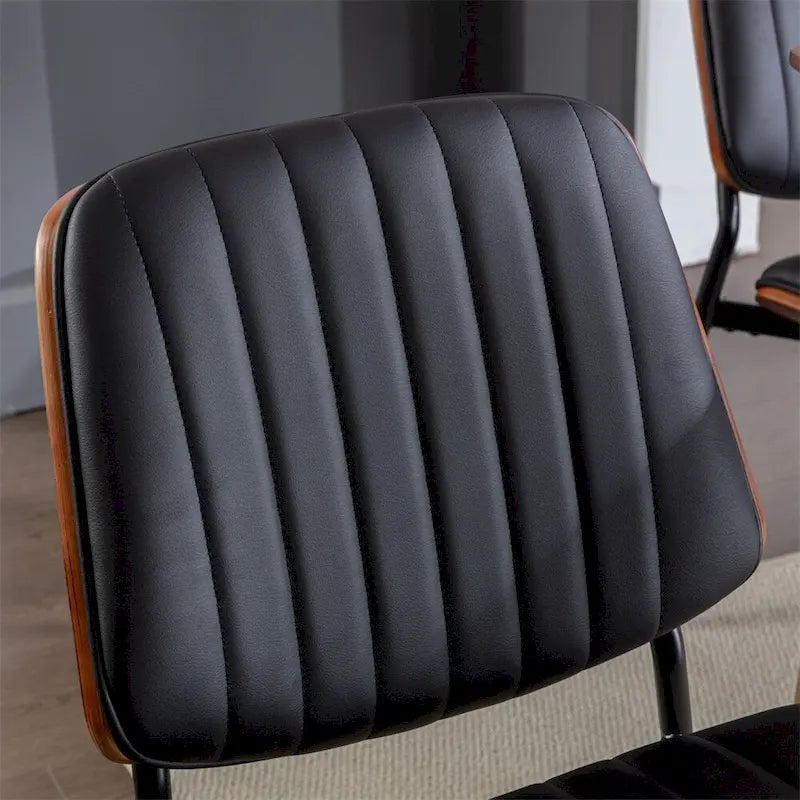 Jídelní židle, sada 2 kusů, moderní retro židle z umělé kůže z poloviny století