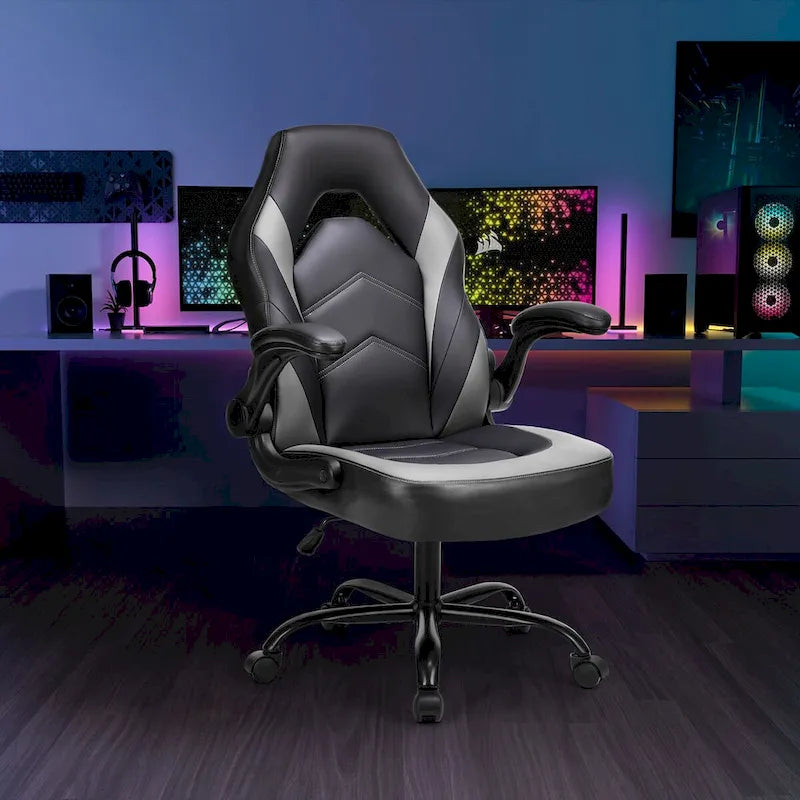 Ergonomická kancelářská židle s bederní opěrkou, výškově nastavitelná, na kolečkách, s výklopnými područkami