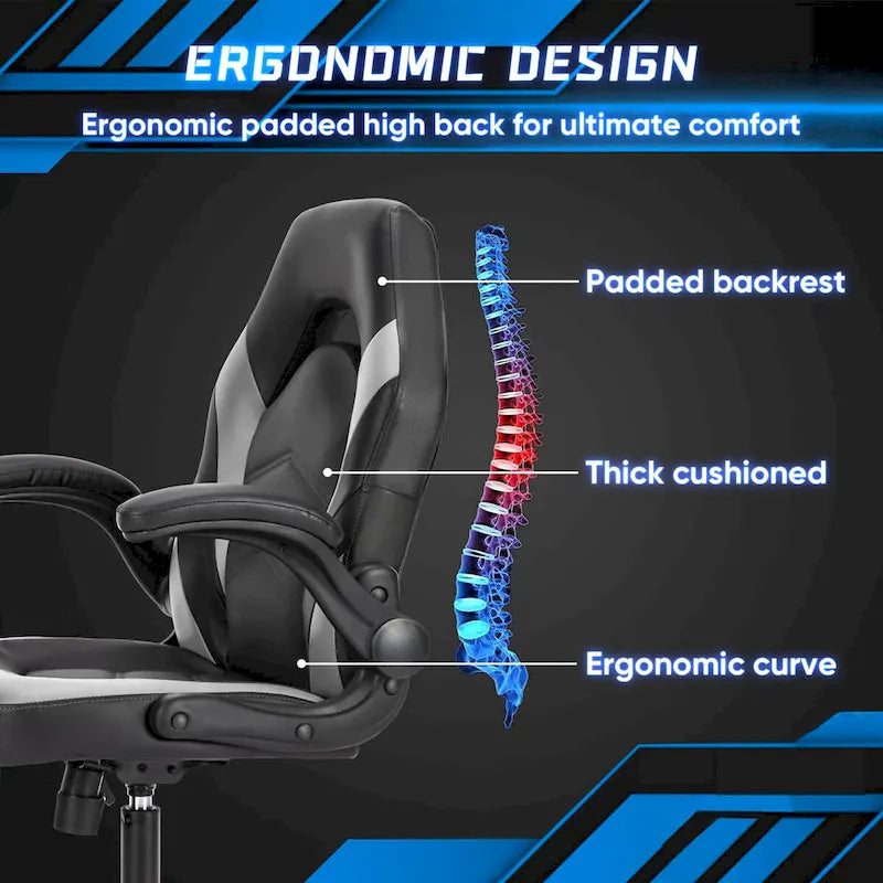 Ergonomická kancelářská židle s bederní opěrkou, výškově nastavitelná, na kolečkách, s výklopnými područkami